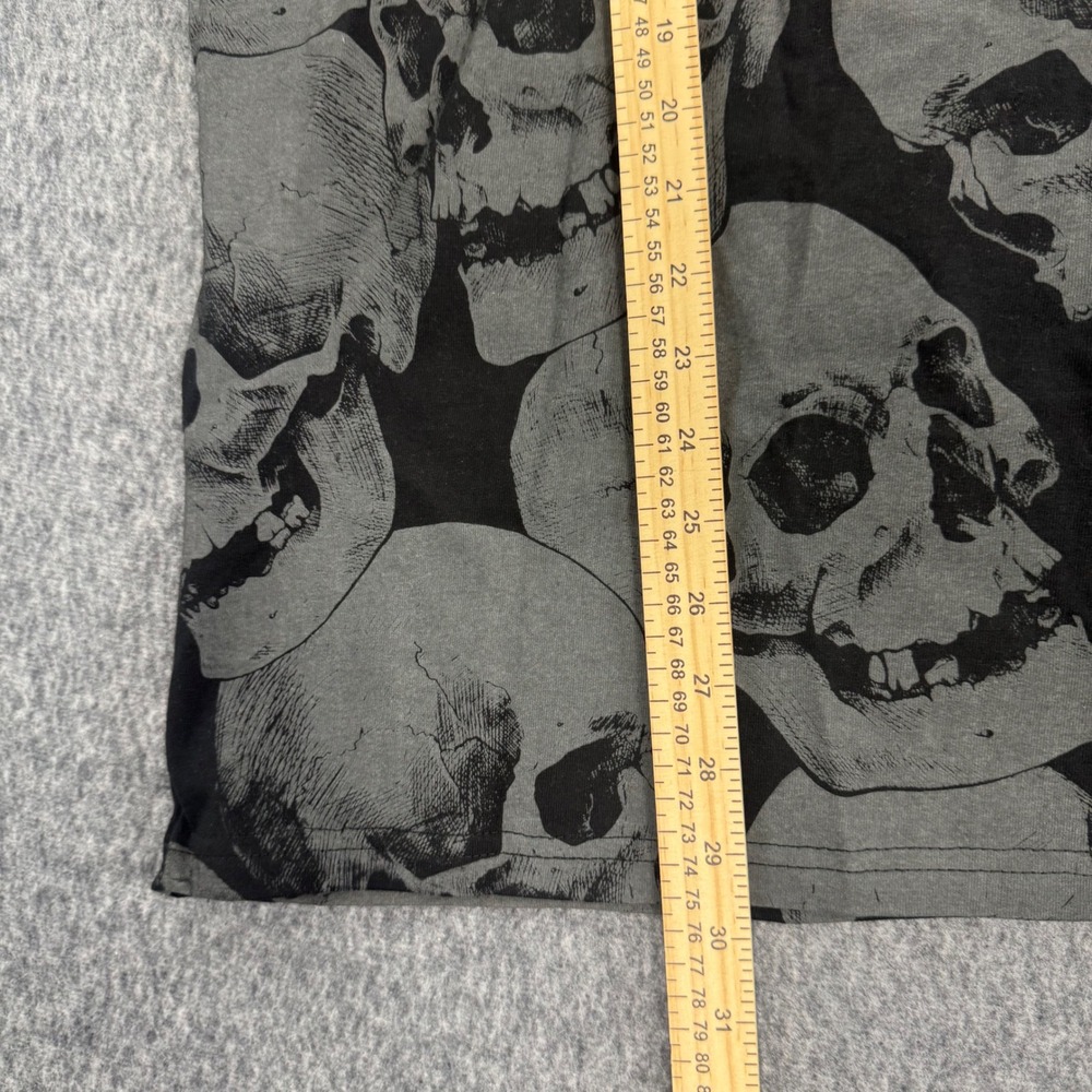 Rebel Vengeance Skull T Shirt Men Large Black Gray All Over Print Streetwear NEW - Picture 4 of 8